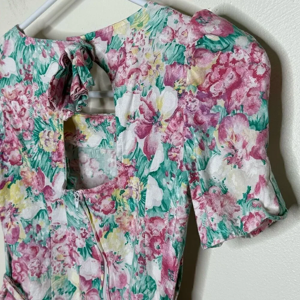 Racing Ribbons Vintage Floral Dress - Kids US 10